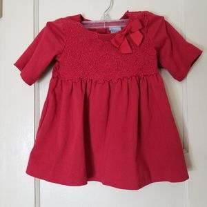 TAHARI red lace front party holiday dress size small 5/6